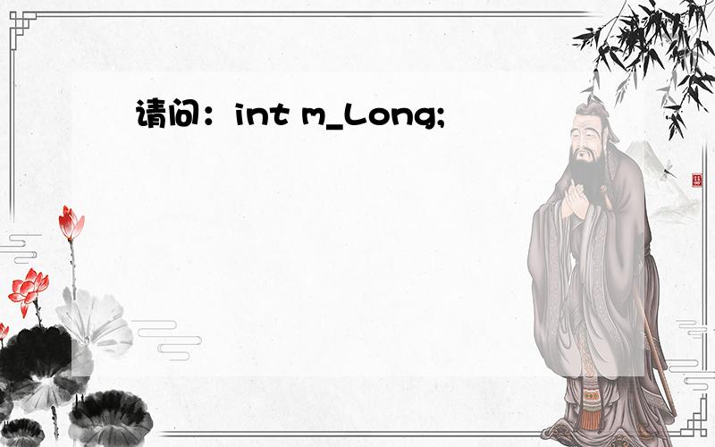 请问：int m_Long;