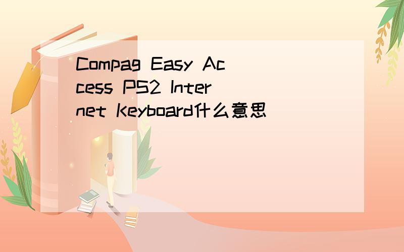 Compag Easy Access PS2 Internet Keyboard什么意思