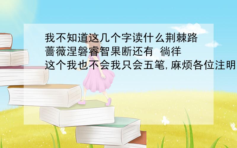 我不知道这几个字读什么荆棘路蔷薇涅磐睿智果断还有 徜徉 这个我也不会我只会五笔,麻烦各位注明是第几声好吗