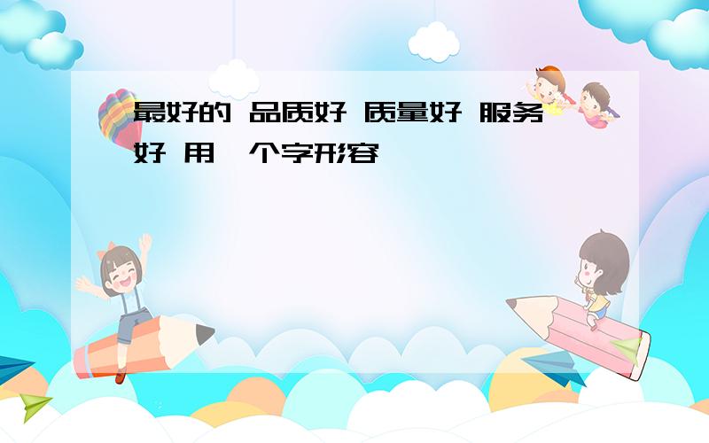 最好的 品质好 质量好 服务好 用一个字形容