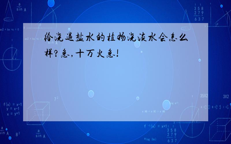 给浇过盐水的植物浇淡水会怎么样?急,十万火急!