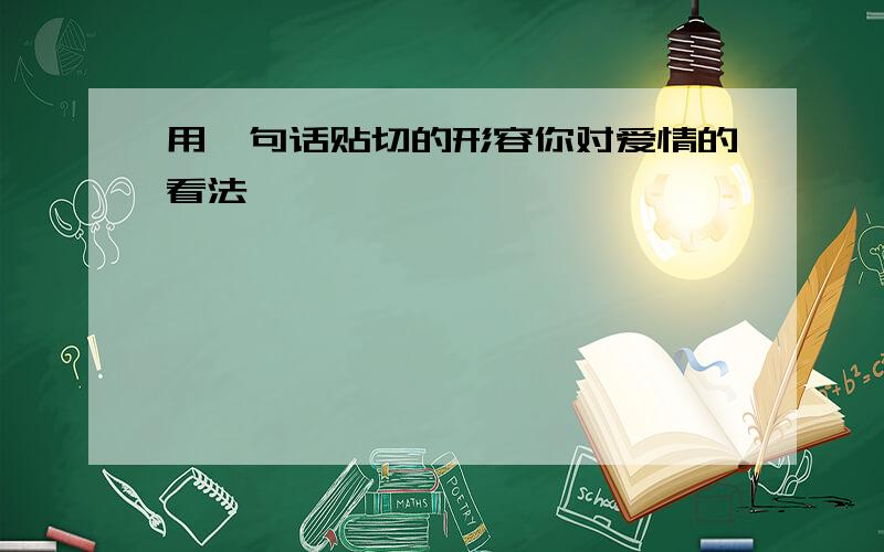 用一句话贴切的形容你对爱情的看法