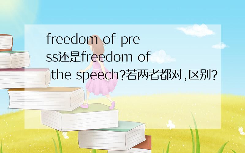 freedom of press还是freedom of the speech?若两者都对,区别?