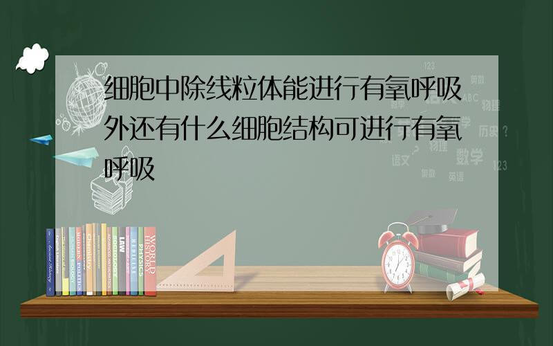 细胞中除线粒体能进行有氧呼吸外还有什么细胞结构可进行有氧呼吸