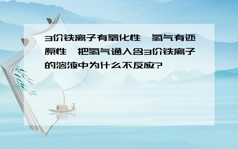 3价铁离子有氧化性,氢气有还原性,把氢气通入含3价铁离子的溶液中为什么不反应?