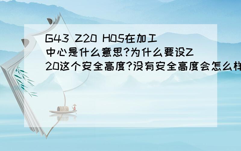 G43 Z20 H05在加工中心是什么意思?为什么要设Z20这个安全高度?没有安全高度会怎么样,原理是什么?