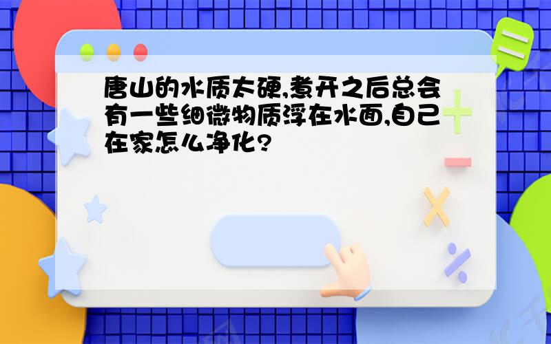 唐山的水质太硬,煮开之后总会有一些细微物质浮在水面,自己在家怎么净化?