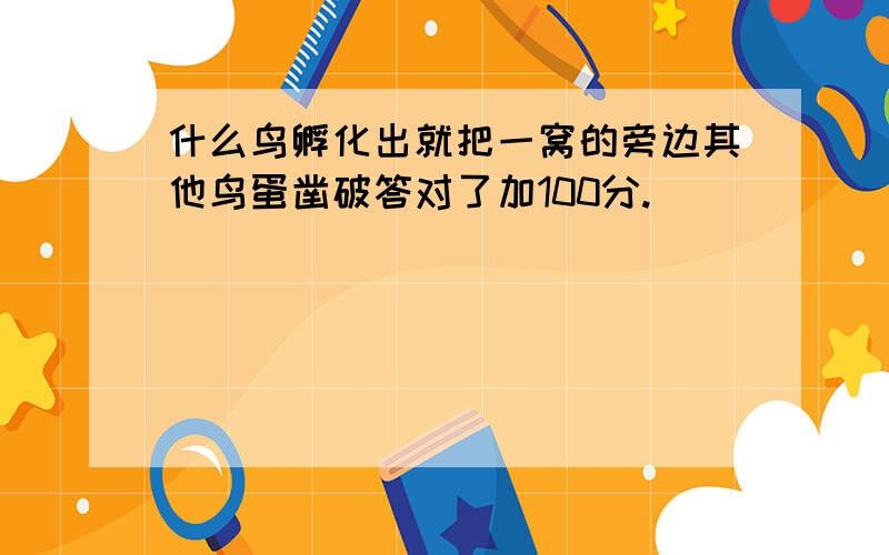 什么鸟孵化出就把一窝的旁边其他鸟蛋凿破答对了加100分.