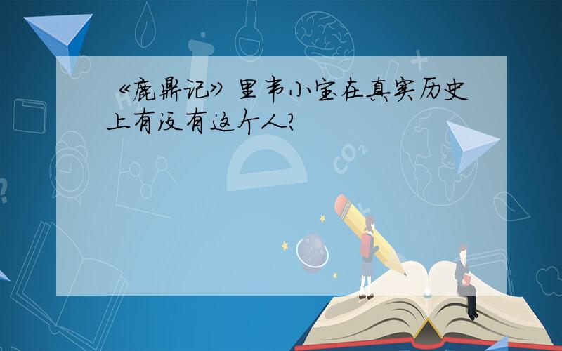 《鹿鼎记》里韦小宝在真实历史上有没有这个人?