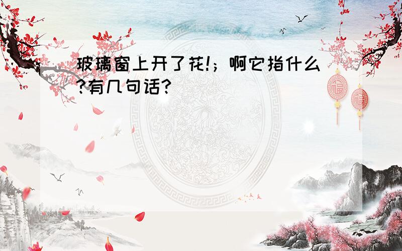 玻璃窗上开了花!；啊它指什么?有几句话?