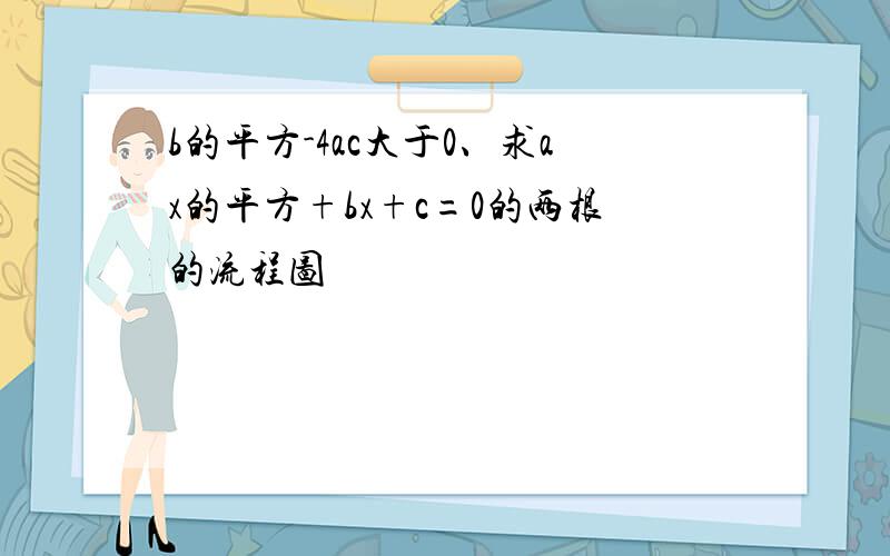 b的平方-4ac大于0、求ax的平方+bx+c=0的两根的流程图