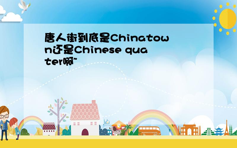 唐人街到底是Chinatown还是Chinese quater啊~