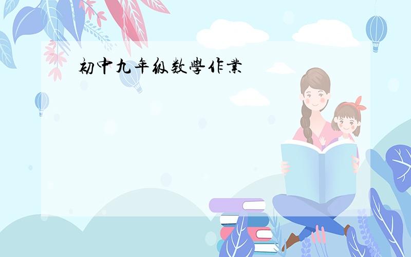 初中九年级数学作业