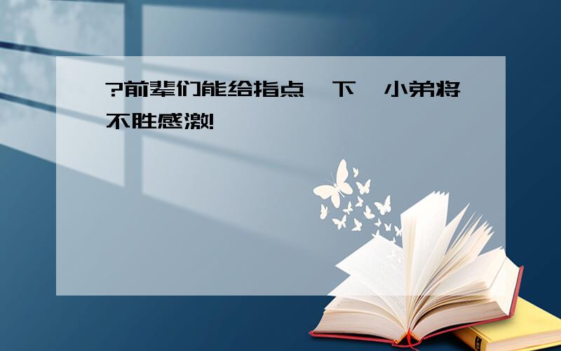 ?前辈们能给指点一下,小弟将不胜感激!