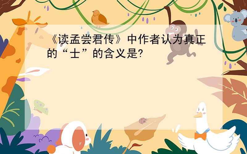 《读孟尝君传》中作者认为真正的“士”的含义是?