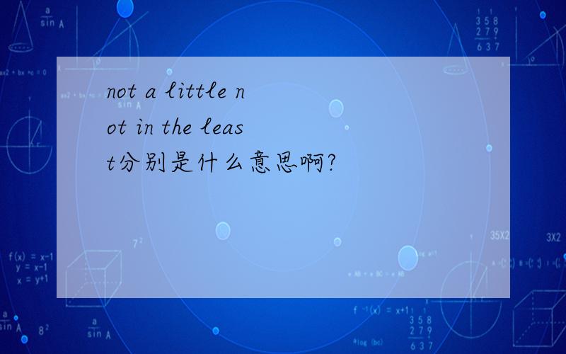 not a little not in the least分别是什么意思啊?