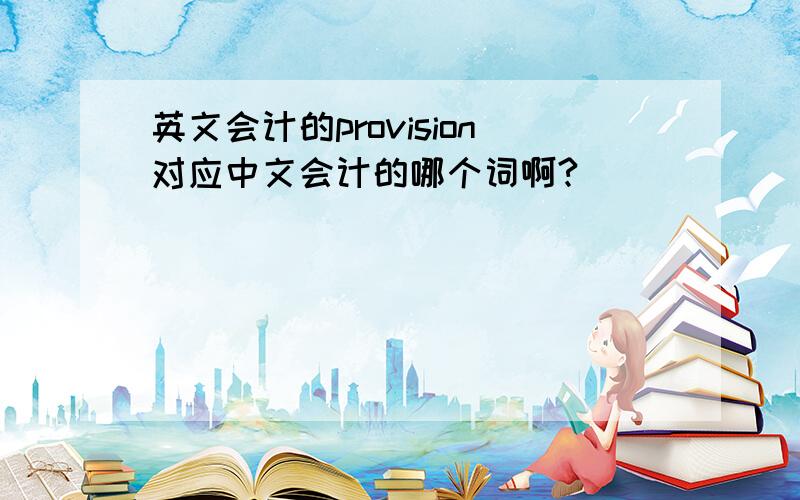 英文会计的provision对应中文会计的哪个词啊?