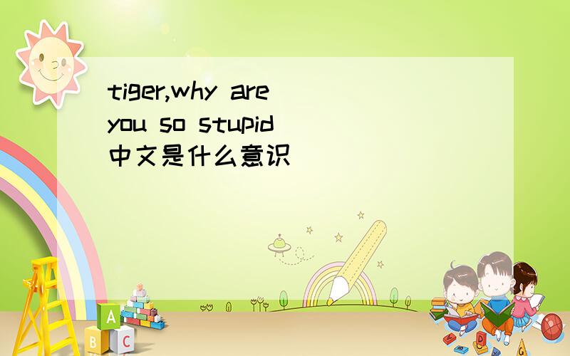 tiger,why are you so stupid 中文是什么意识