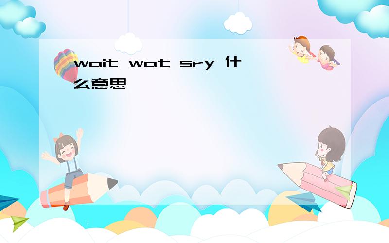 wait wat sry 什么意思