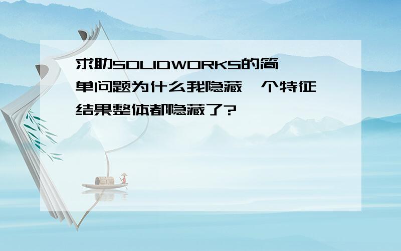 求助SOLIDWORKS的简单问题为什么我隐藏一个特征,结果整体都隐藏了?