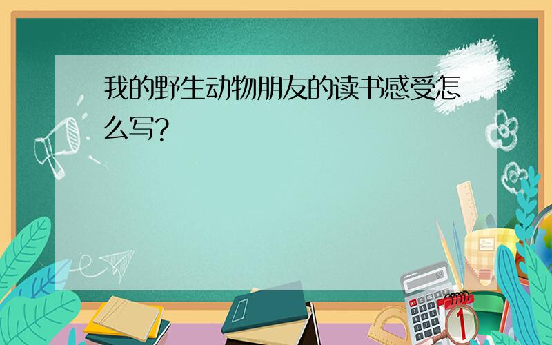 我的野生动物朋友的读书感受怎么写?