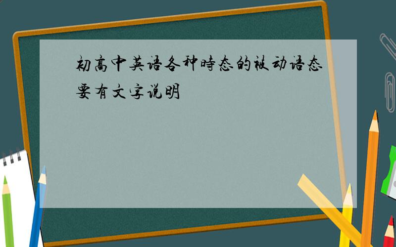 初高中英语各种时态的被动语态要有文字说明