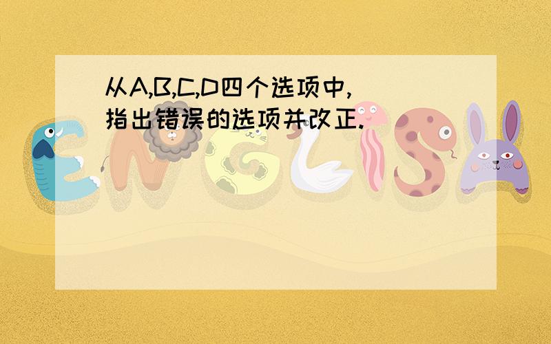 从A,B,C,D四个选项中,指出错误的选项并改正.