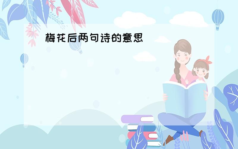 梅花后两句诗的意思