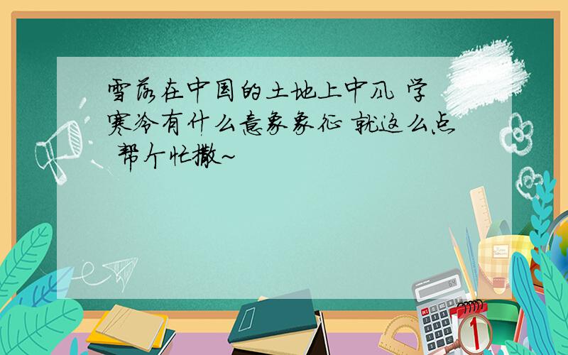 雪落在中国的土地上中风 学 寒冷有什么意象象征 就这么点 帮个忙撒~