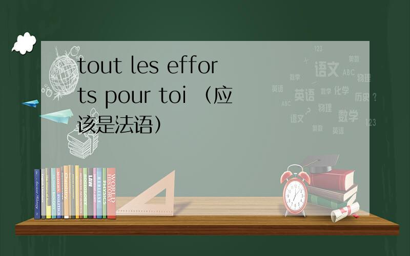 tout les efforts pour toi （应该是法语）