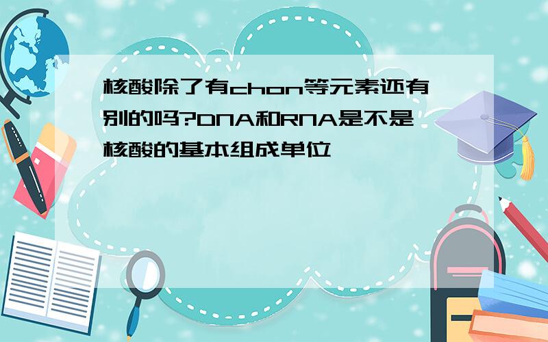 核酸除了有chon等元素还有别的吗?DNA和RNA是不是核酸的基本组成单位