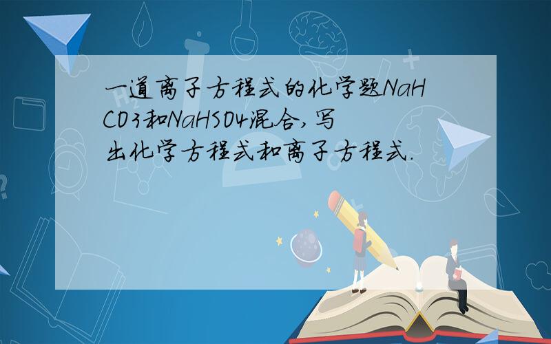 一道离子方程式的化学题NaHCO3和NaHSO4混合,写出化学方程式和离子方程式.