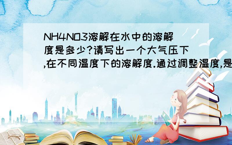 NH4NO3溶解在水中的溶解度是多少?请写出一个大气压下,在不同温度下的溶解度.通过调整温度,是否可以形成过饱和溶液?