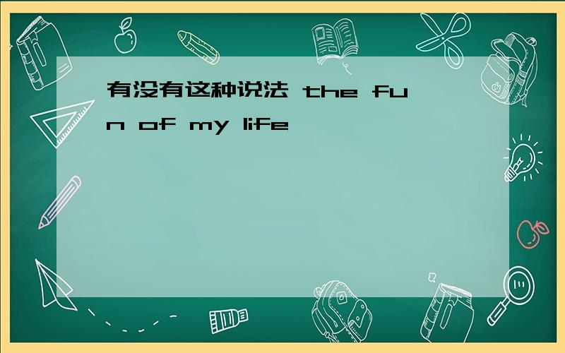 有没有这种说法 the fun of my life