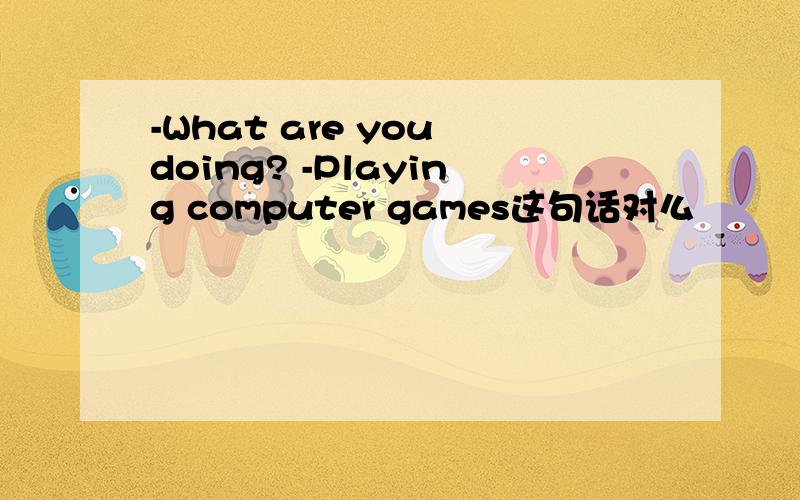 -What are you doing? -Playing computer games这句话对么