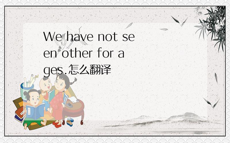 We have not seen other for ages.怎么翻译