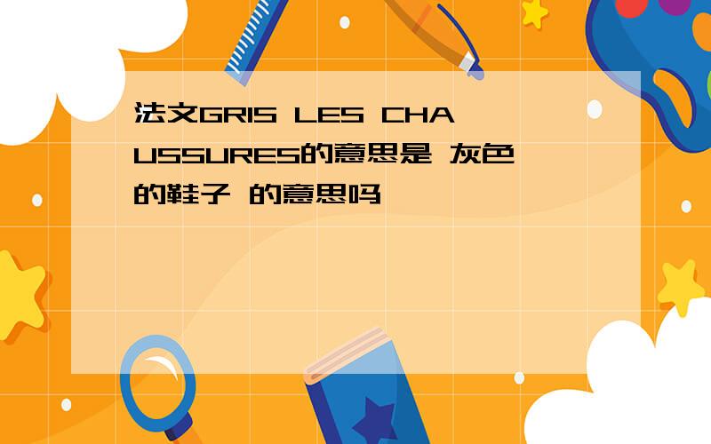 法文GRIS LES CHAUSSURES的意思是 灰色的鞋子 的意思吗