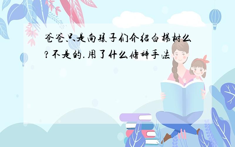 爸爸只是向孩子们介绍白杨树么?不是的.用了什么修辞手法