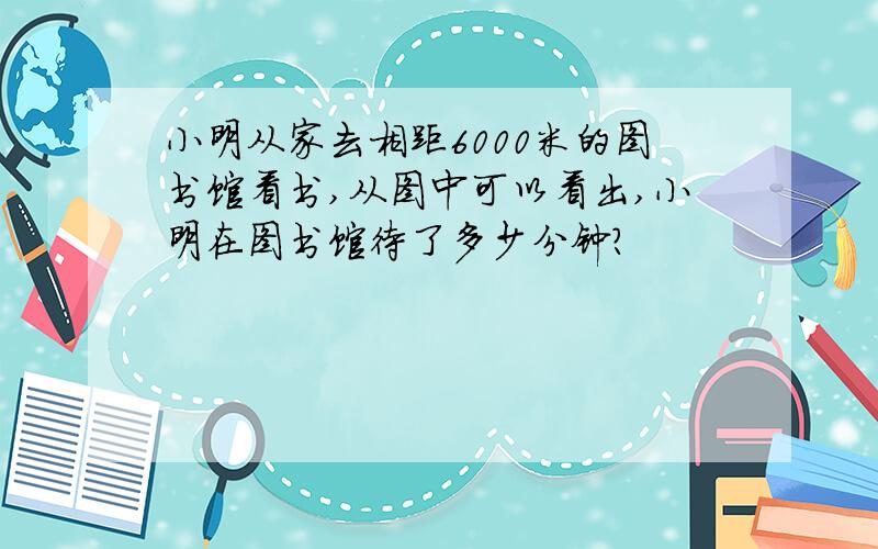 小明从家去相距6000米的图书馆看书,从图中可以看出,小明在图书馆待了多少分钟?