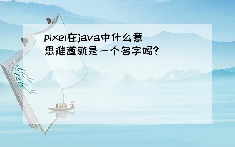 pixel在java中什么意思难道就是一个名字吗?