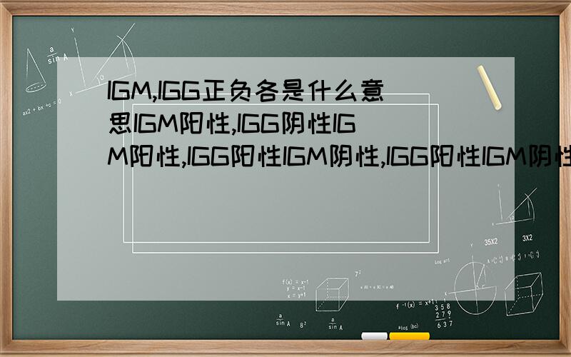 IGM,IGG正负各是什么意思IGM阳性,IGG阴性IGM阳性,IGG阳性IGM阴性,IGG阳性IGM阴性,孕前筛选的哪几种能怀孕?