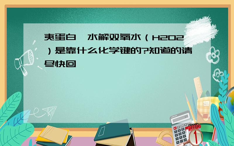 夷蛋白酶水解双氧水（H2O2）是靠什么化学键的?知道的请尽快回