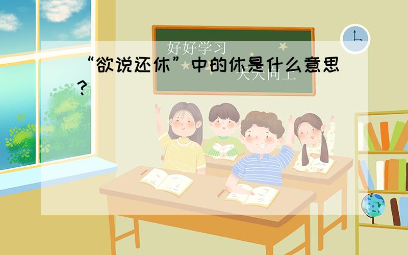 “欲说还休”中的休是什么意思?