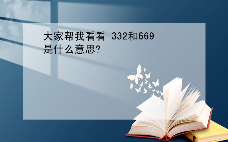 大家帮我看看 332和669是什么意思?