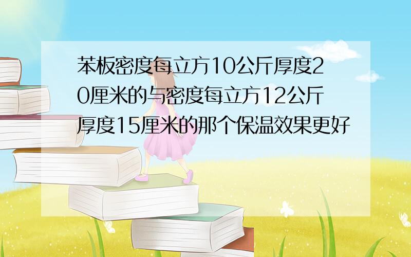 苯板密度每立方10公斤厚度20厘米的与密度每立方12公斤厚度15厘米的那个保温效果更好