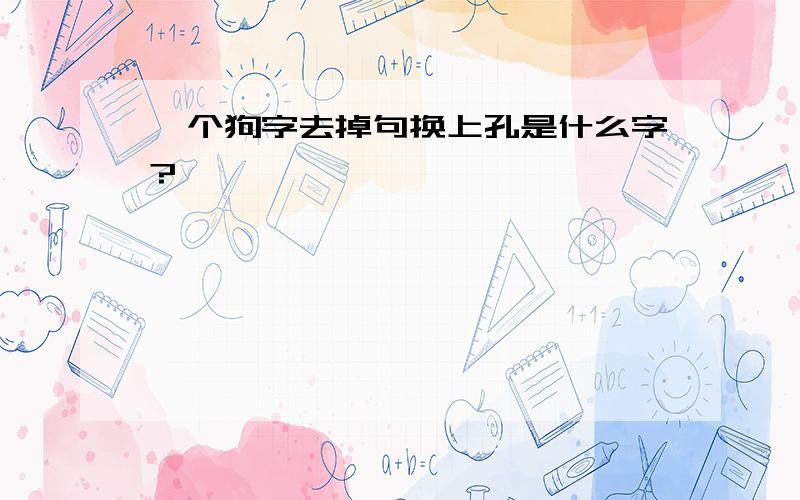 一个狗字去掉句换上孔是什么字?