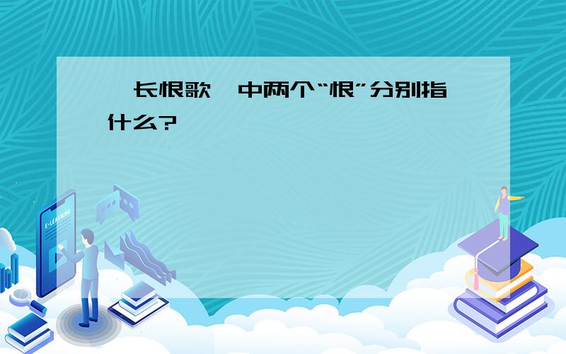 《长恨歌》中两个“恨”分别指什么?