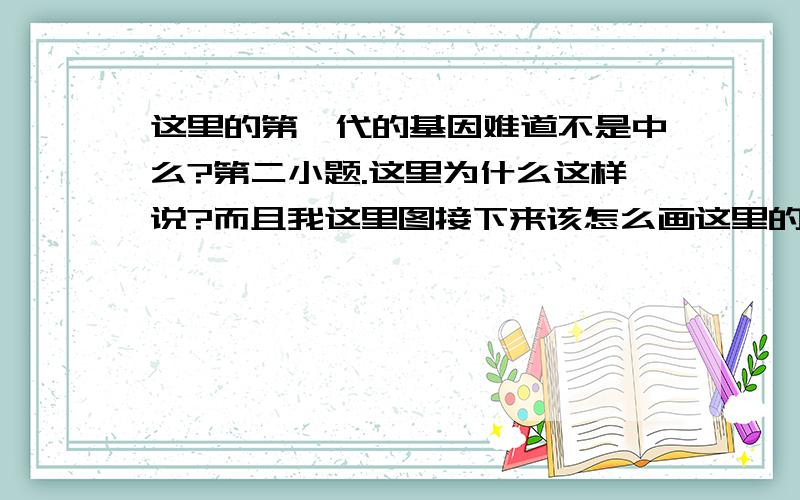 这里的第一代的基因难道不是中么?第二小题.这里为什么这样说?而且我这里图接下来该怎么画这里的第一代的基因难道不是中么? 第二小题.这里为什么这样说?而且我这里图接下来该怎么画?