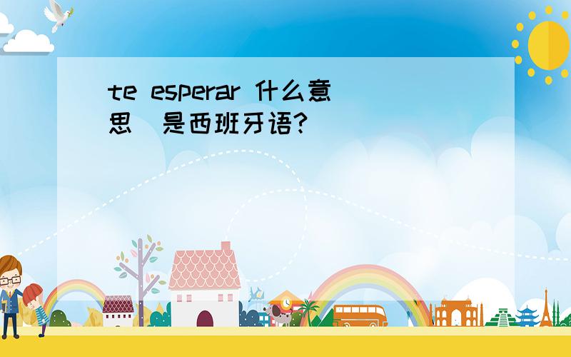 te esperar 什么意思  是西班牙语?