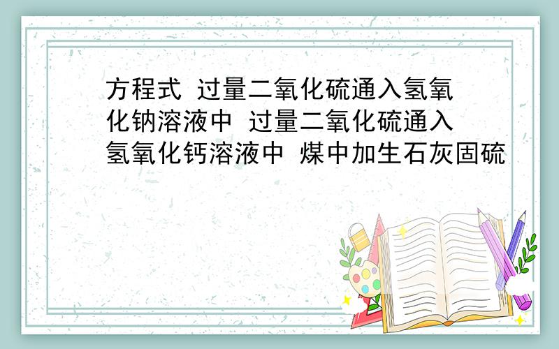 方程式 过量二氧化硫通入氢氧化钠溶液中 过量二氧化硫通入氢氧化钙溶液中 煤中加生石灰固硫